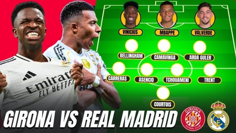 Real Madrid vs Girona FC Lineups